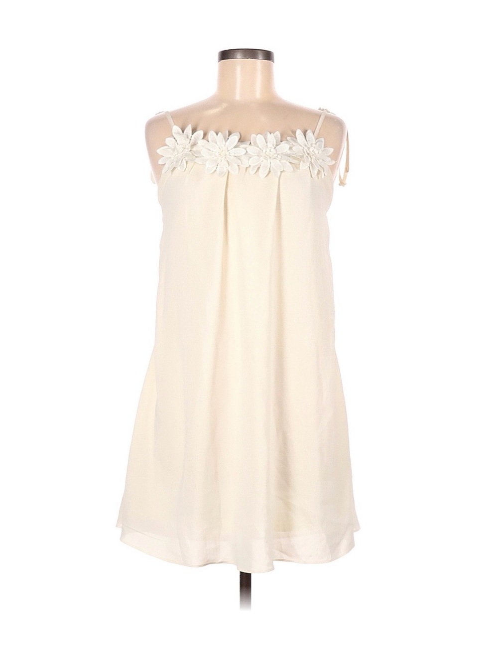 Newbury Kustom Cream Floral Trim Mini Dress